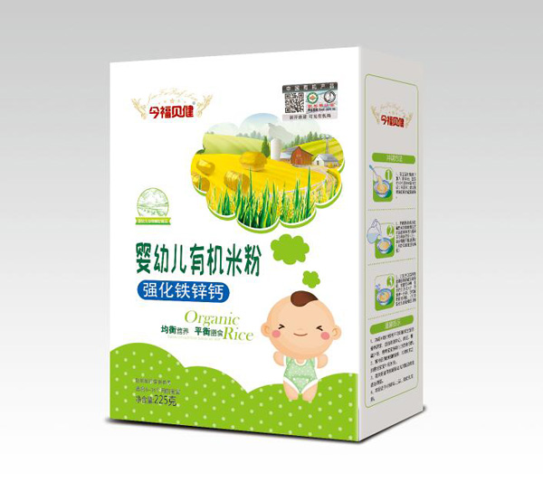 今福貝健嬰幼兒有機(jī)米粉-強化鐵鋅鈣盒裝