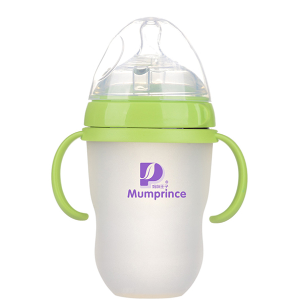 媽咪王子硅膠超寬口250ml奶瓶 綠色