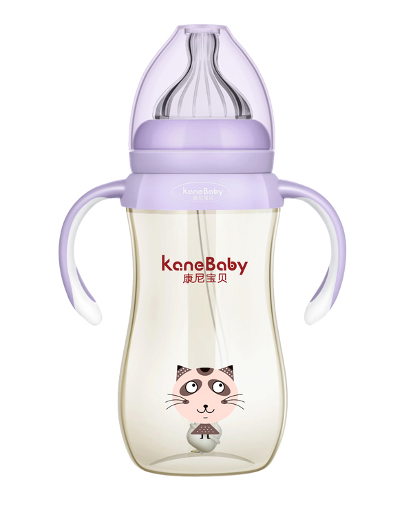 康尼寶貝可愛咖菲貓PPSU奶瓶-320ml-紫色