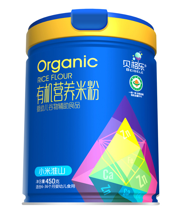 貝格樂有機營養米粉-小米淮山 聽裝