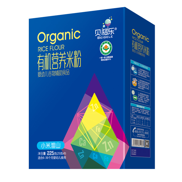 貝格樂有機營養米粉-小米淮山 盒裝