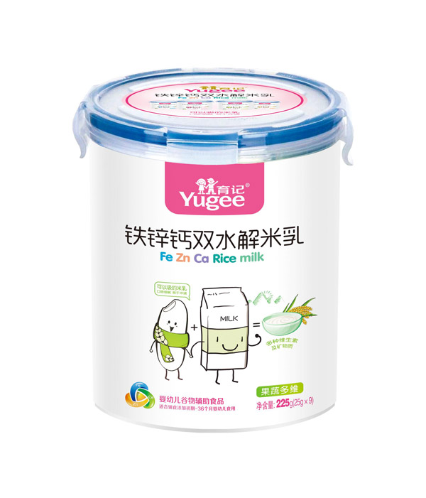 育記鐵鋅鈣雙水解米乳-果蔬多維225克樂扣裝