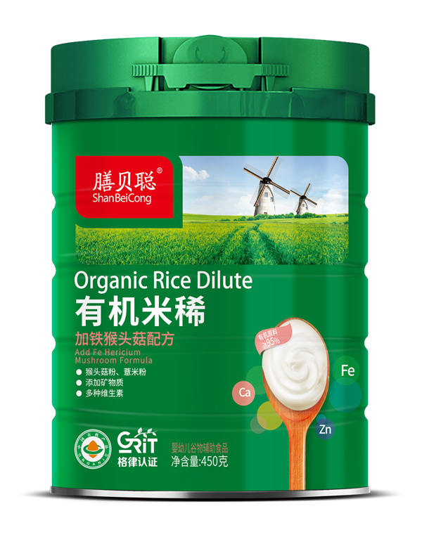 膳貝聰有機米稀(加鐵猴頭菇配方)450聽