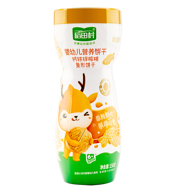 稻田村營養餅干罐裝-核桃