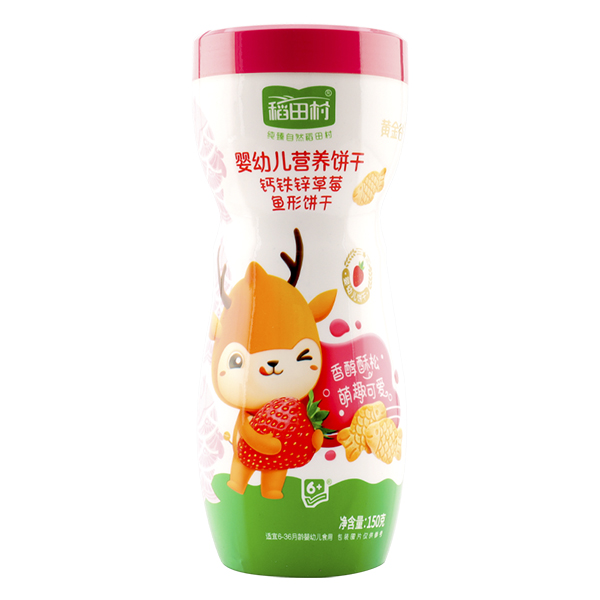稻田村營養餅干罐裝-草莓