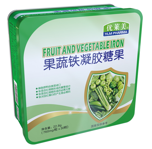 優萊美果蔬鐵凝膠糖果 鐵盒裝