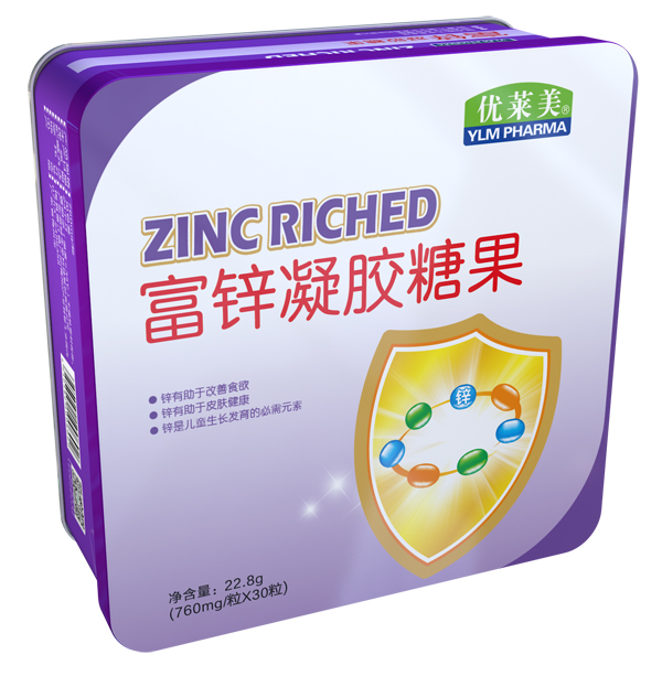 優萊美富鋅凝膠糖果 鐵盒裝