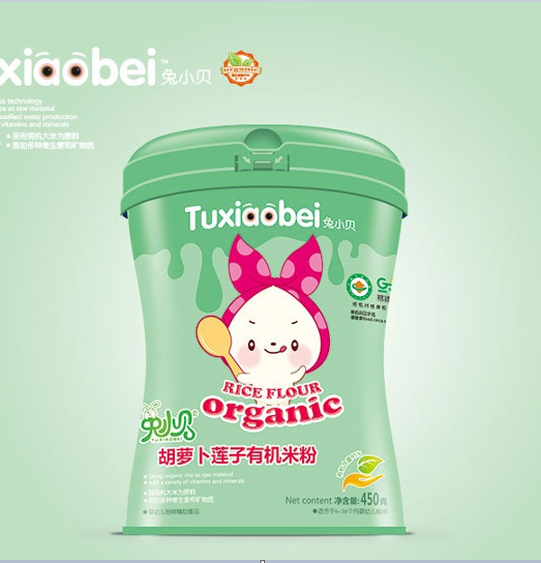 兔小貝胡蘿卜蓮子有機米粉 聽裝