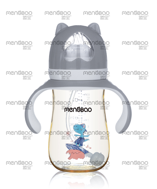 盟寶小熊PPSU奶瓶 灰色