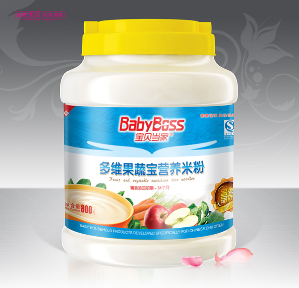 寶貝當家多維果蔬營養米粉 800g桶裝