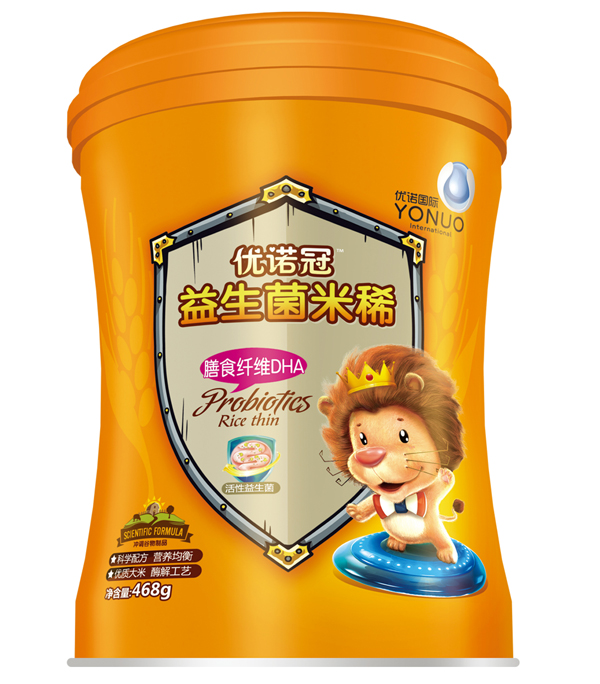 優諾冠益生菌米稀 膳食纖維DHA 聽裝