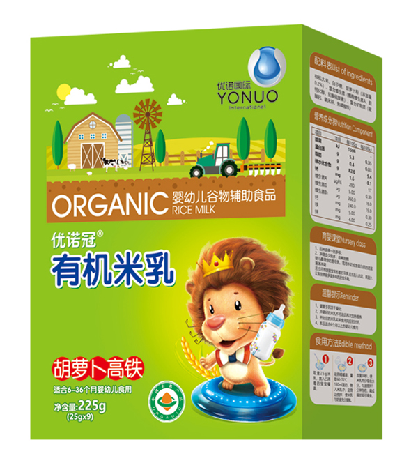 優諾冠胡蘿卜高鐵有機米乳 盒裝