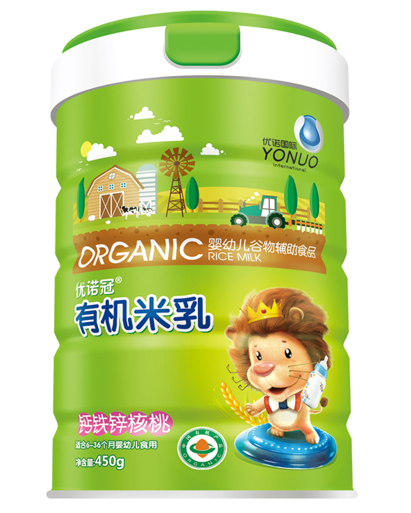 優諾冠鈣鐵鋅核桃有機米乳 聽裝