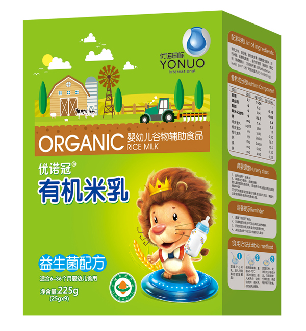 優諾冠益生菌有機米乳 盒裝