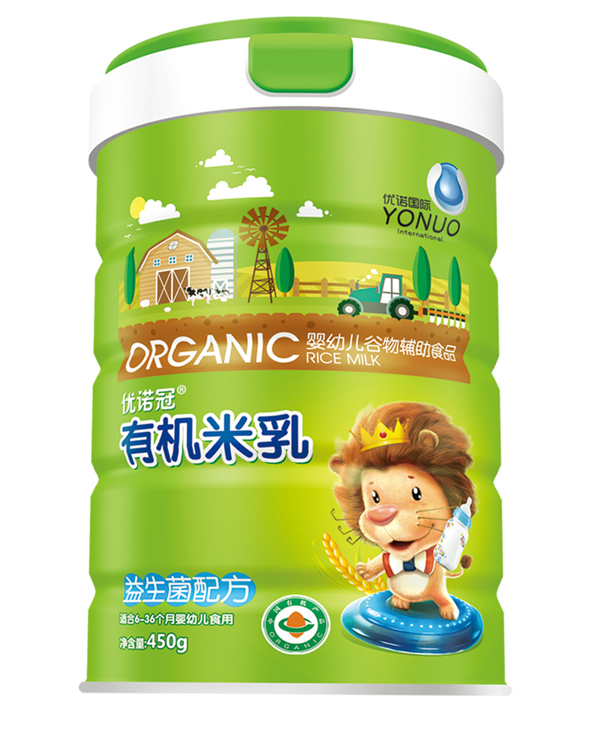 優諾冠益生菌有機米乳 聽裝