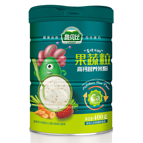 魯貝比果蔬粒高鈣營養米粉 聽裝