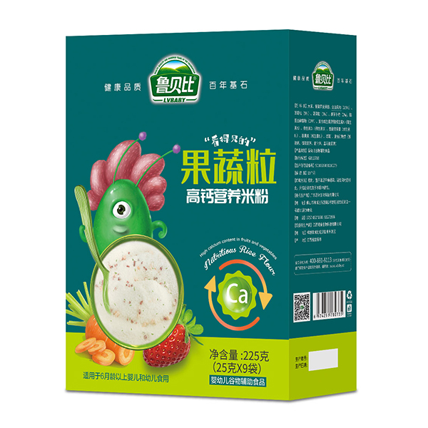 魯貝比果蔬粒高鈣營養米粉 盒裝