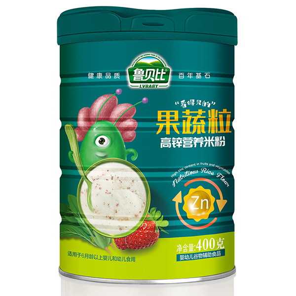 魯貝比果蔬粒高鋅營養米粉 聽裝