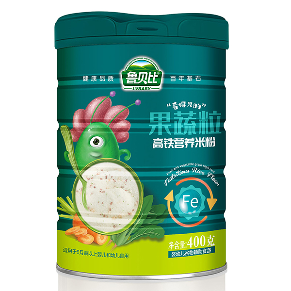 魯貝比果蔬粒高鐵營養米粉 聽裝