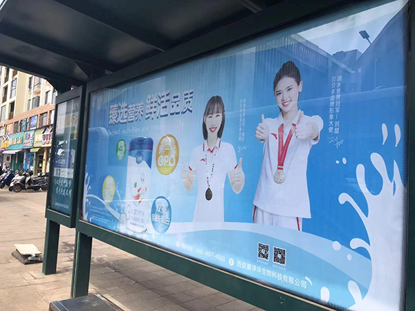 貝貝羊、雅慧品牌云南曲靖公交車站臺廣告上線.jpg 貝貝羊、雅慧品牌云南曲靖公交車站臺廣告上線.jpg