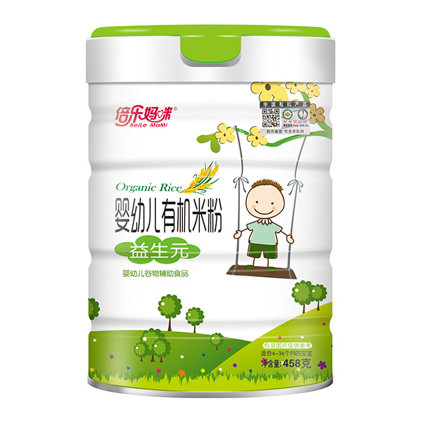 倍樂媽咪嬰幼兒有機米粉-益生元罐裝