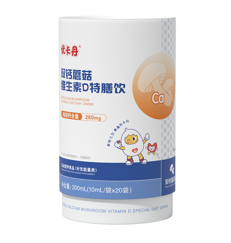 優卡丹雙鈣蘑菇維生素D特膳飲