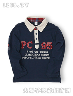 小豬班納藍色男童T恤