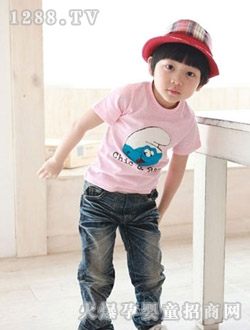 豬豬俠粉紅圓領上衣