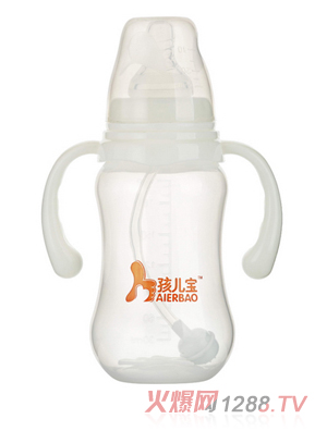 孩兒寶白色標(biāo)口圓弧自動(dòng)PP奶瓶210ml