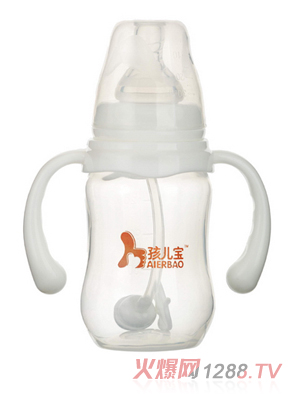 孩兒寶白色標(biāo)口圓弧自動(dòng)PP奶瓶150ml