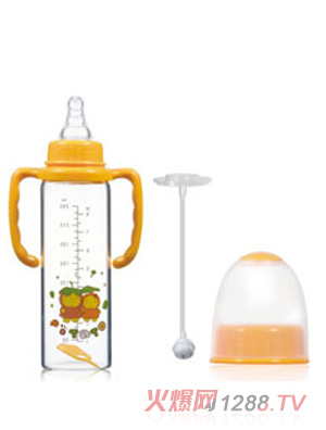 小土豆晶鉆玻璃雙柄自動大奶瓶240mL