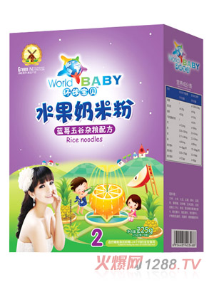 環球寶貝藍莓五谷雜糧水果奶米粉盒裝