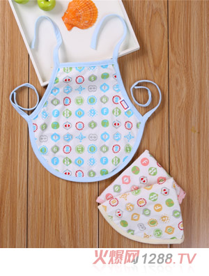 金色小魚單面竹纖維數字肚兜