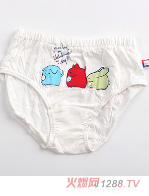 金色小魚單面竹纖維嬰童內褲