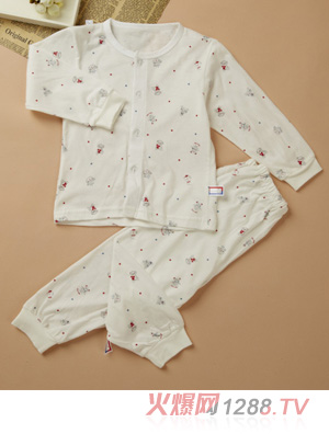 金色小魚精棉單面歡樂(lè)熊束口開(kāi)胸套