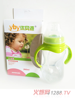 優貝源綠色PP奶瓶260ml