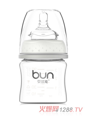 貝優能硅膠寬口初生兒玻璃奶瓶90ml