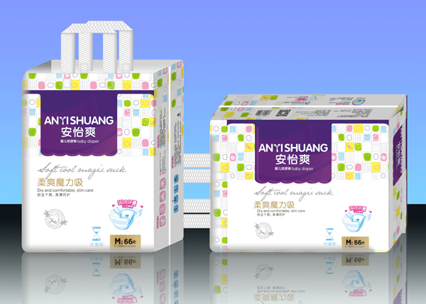 安怡爽沙漏型紙尿褲紫色M