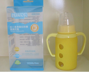 翰林貝貝標口直身晶鉆防爆玻璃奶瓶120ml